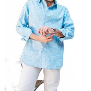 NEW BAHIA linen shirt in blue